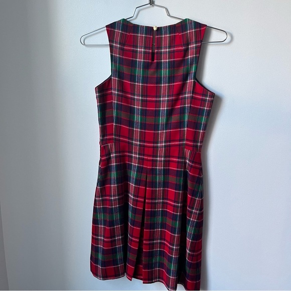 Vineyard Vines Womens Size 4 Christmas Tartan Plaid Holiday Red Wool Dress - Picture 10 of 11